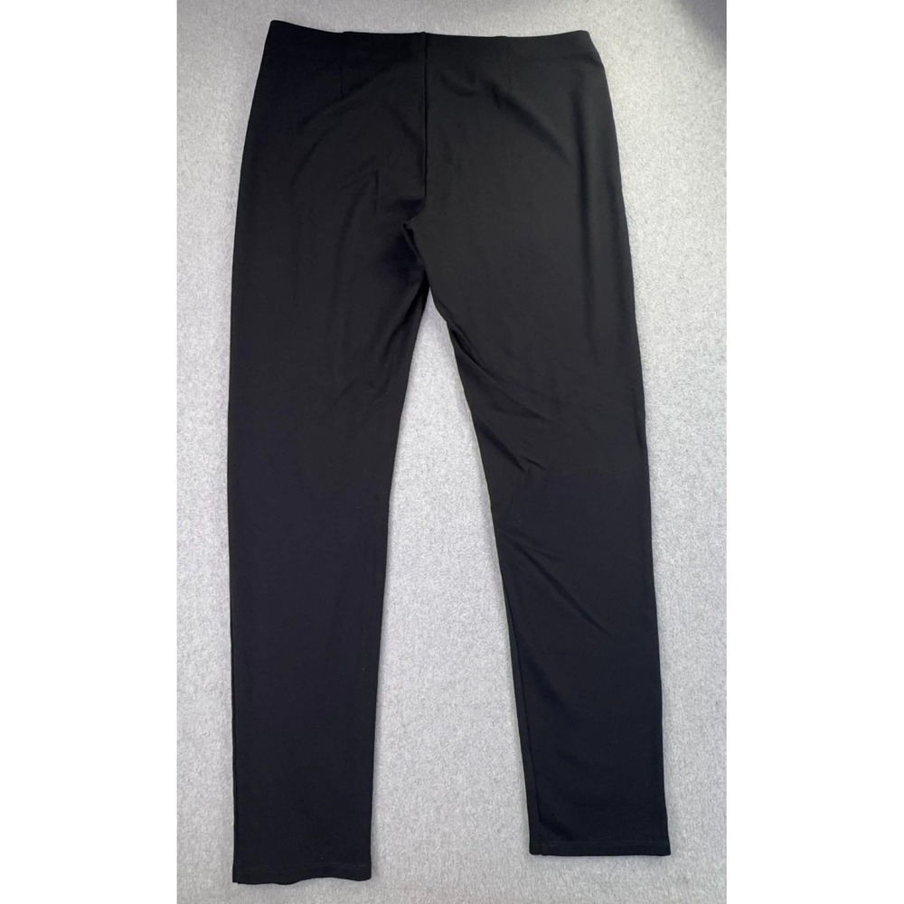 Eileen Fisher Black Viscose Jersey Slim Ankle Pant Womens Size L Office Academia